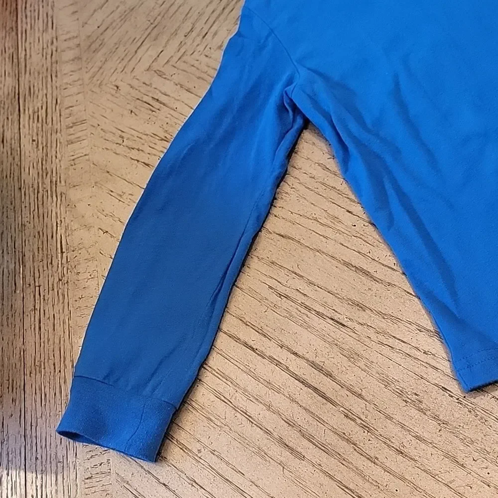 Blue Champion long sleeve hooded t shirt size 6